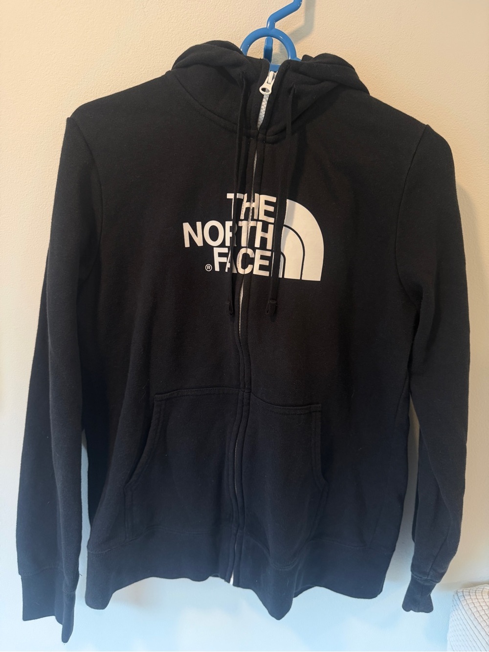 The North Face Black Full-Zip Hoodie with White Logo